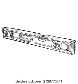 Wasserwaage, Vektorlinie, handgezeichnete Illustration