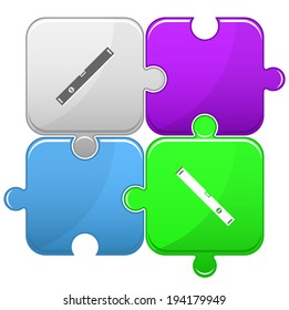 Spirit level. Vector puzzle.