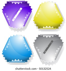 Spirit level. Vector sticker.