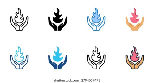 Spirit offering icons set multiple style collection. Editable stroke 
