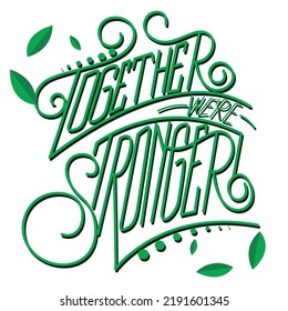 spirit quote background green calligraphic design