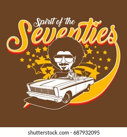 Spirit Of The Seventies Vector T-shirt Graphic Design