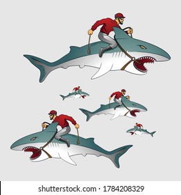 Spirit Shark jockey illustration vector