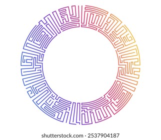 ícone de sinal de espírito. Símbolo de labirinto editável de elementos de design. Curvou muitas raias. Elemento de logotipo circular abstrato no fundo branco isolado. Ilustração vetorial EPS 10