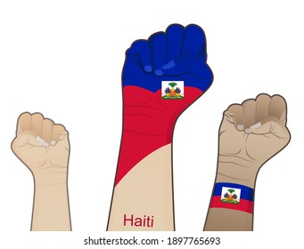 The spirit of struggle by raising the grip of the Haitian flag