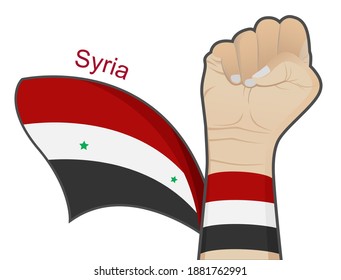 The spirit of struggle to defend the country by raising the Syrian national flag