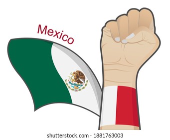 The spirit of struggle to defend the country by lifting the Mexican national flag