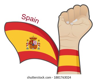 The spirit of struggle to defend the country by raising the Spanish national flag