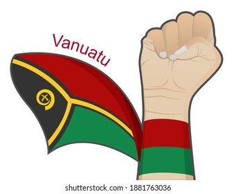 The spirit of struggle to defend the country by raising the Vanuatu national flag