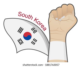 The spirit of struggle to defend the country by raising the South Korean national flag