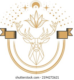 spirit tattoo template symmetrical reindeer universe elements sketch