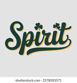 Spirit text of saint patrick day vector typography transparent background