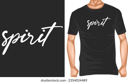 spirit text vector typography t-shirt design editable template