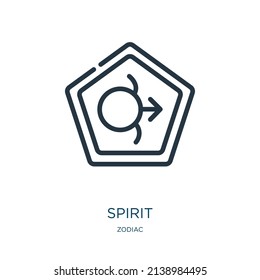 spirit thin line icon. people, success linear icons from zodiac concept isolated outline sign. Vector illustration symbol element for web design and apps.