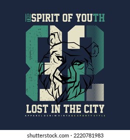 spirit of youth slogan motivation graphic t shirt sporty style typography vector print