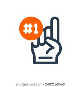 Spirited Foam Finger Vector Icon Illustration for Fan Support