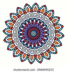 Diseño de Mandala multicolor animado