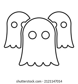 Spirits Ghosts contour outline line icon black color vector illustration image thin flat style