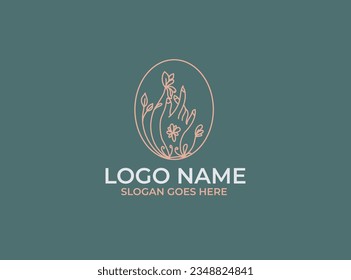 Spirituelles Erwachen mit Blume des Lebens und 7 Chakra Symbole Logo Design Vorlage. Geeignet für Meditation Yoga Studios oder Gesundheitsmedizin Business Brand Company in Simple Line Style