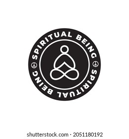 Spiritual being - Yoga, meditation, zen vector symbol. Vector T-shirt design