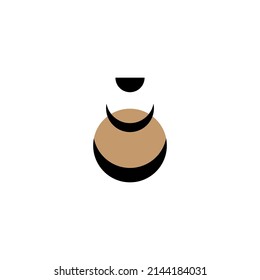 Logo del boho espiritual, elementos de diseño. Concepto de moda, mujer de belleza minimalista. Retrato contemporáneo. Las bustos femeninas y la mujer mágica con luna creciente en ilustraciones vectoriales de estilo lineal boho.