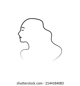 Spiritual boho logo, design elements. Fashion concept, woman beauty minimalist. Contemporary portrait. Female busts and magic woman with moon crescent in boho linear style vector illustrations.
