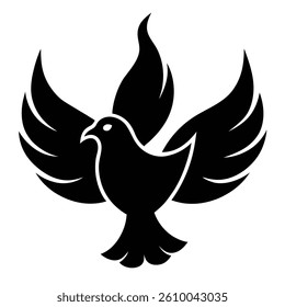 spiritual dove flame illustration icon