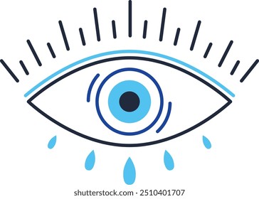 Spiritual eye sign. Traditional greek mystic vision