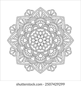 Spiritual Grace mandala Malbuch Seite. Einfache Mandala Malbuch-Seiten für Erwachsene zum Entspannen, Erfahrungen geben Erleichterung. Größe der Vektordatei ändern