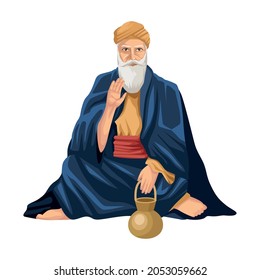 Spiritual Guide Guru Seated Character