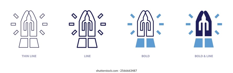 Spiritual health icon in 4 different styles. Thin Line, Line, Bold, and Bold Line. Duotone style. Editable stroke.