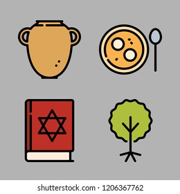 spiritual icon set. vector set about hebrew icons set.