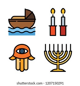 spiritual icon set. vector set about hebrew icons set.