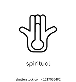 Spiritual icon. Trendy modern flat linear vector Spiritual icon on white background from thin line Religion collection, editable outline stroke vector illustration