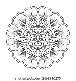 Spiritual Kids Mandala Coloring Book Page for kdp Book Interior. Peaceful Petals, Ability to Relax, Brain Experiences, Harmonious Haven, Peaceful Portraits, Blossoming Beauty mandala design.