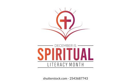 Spiritual Literacy Month is observed every year on December. Holidays Awareness concept. background, placard, banner template Vector illustration design.