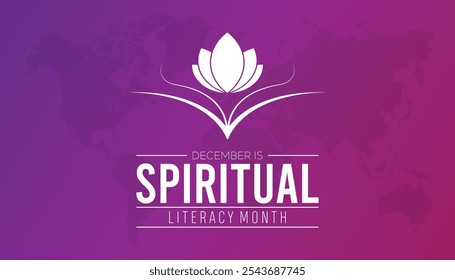 Spiritual Literacy Month is observed every year on December. Holidays Awareness concept. background, placard, banner template Vector illustration design.