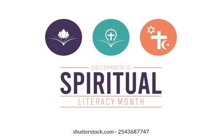 Spiritual Literacy Month is observed every year on December. Holidays Awareness concept. background, placard, banner template Vector illustration design.