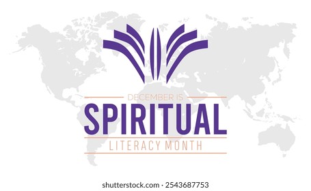 Spiritual Literacy Month is observed every year on December. Holidays Awareness concept. background, placard, banner template Vector illustration design.