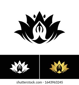 Spiritual Lotus Logo Vector Template