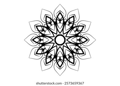 Spiritual mandala with central focus and radiating lines, perfect for meditation and decor	
