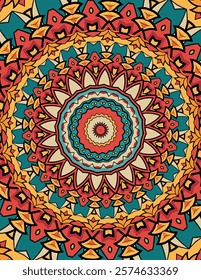 Spiritual Mandala Pattern with Symbolic and Colorful Designs