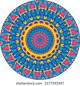 Spiritual Mandala Pattern with Symbolic and Colorful Designs