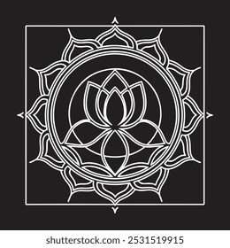 Diseño de Arte vectorial de Mandala Espiritual, Espirales Meditativas