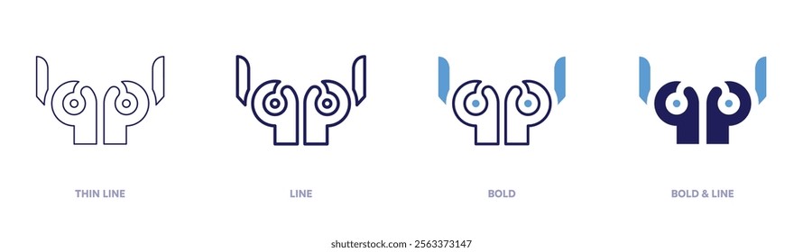 Spiritual meditation icon in 4 different styles. Thin Line, Line, Bold, and Bold Line. Duotone style. Editable stroke.