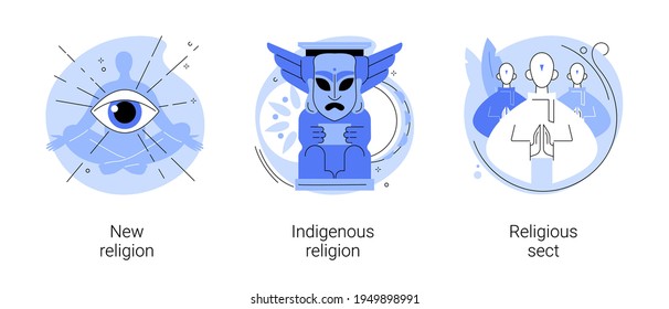 Spiritual movement abstract concept vector illustrations.