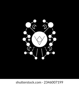 spiritual mystical line symbol vector design