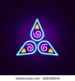 Spiritual Neon Sign. Vector Illustration of Meditation Promotion.