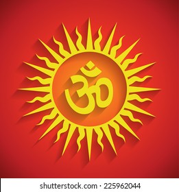 Spiritual Om Design Shadows Eps10 Vector Stock Vector (Royalty Free ...