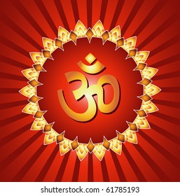 Spiritual Om On Lighting Background